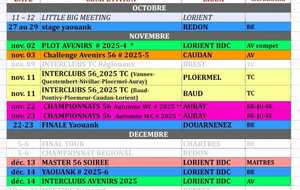 LE CALENDRIER 56 mis à jour pour ce dernier semestre